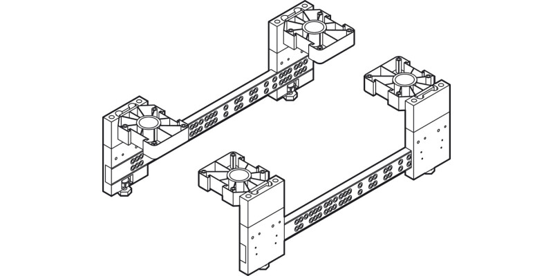 Moulded Plinth Drawer Fitting Set Pl Blk