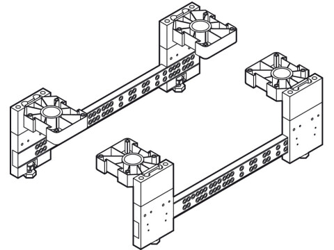 Moulded Plinth Drawer Fitting Set Pl Blk