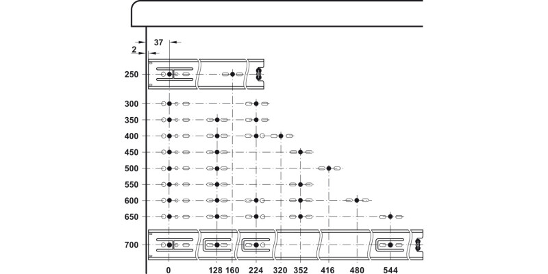 3832DO BB Drawer Runner Full 44kg 400mm BZP