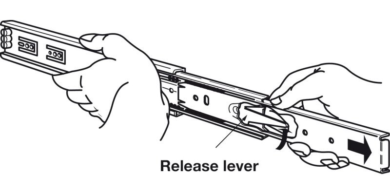 3832-SC BB Drawer Runner Full 45kg 450mm BZP