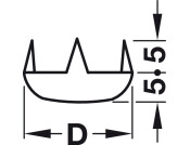 Glide D15mm w 3 Lugs St NP