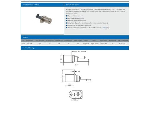 L&F 5659 SINGLE EAR (B920) PEDESTAL LOCK