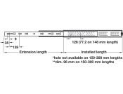 3832 BB Drawer Runner Full 47kg 250mm Blk