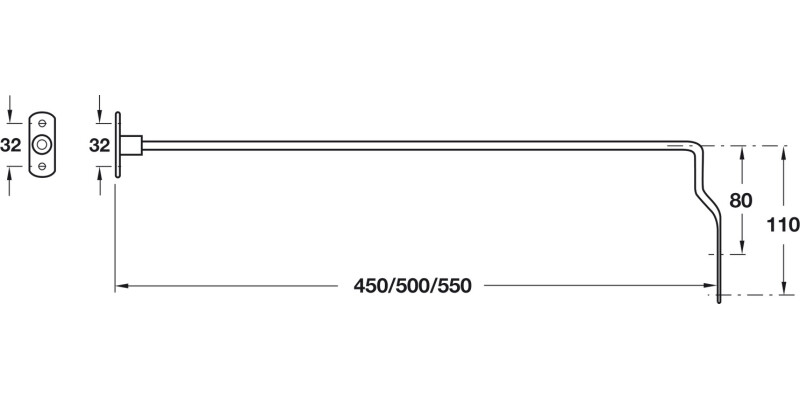 Filing Rails/Stop Rails 450mm Chr Plt St