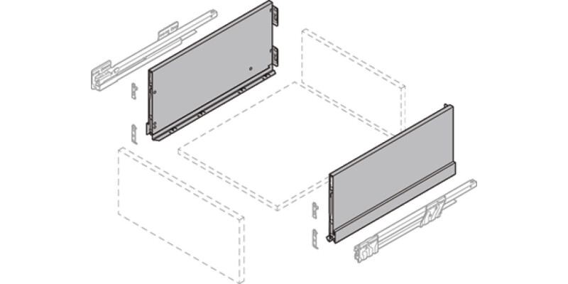 NovaPro Scala Drawer Sides 250/450mm Slv