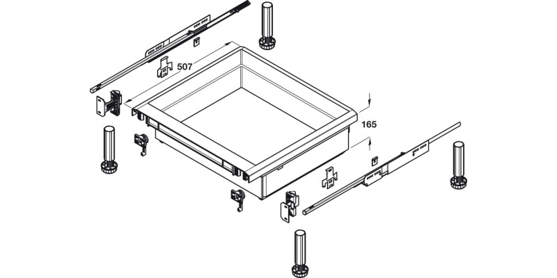 Under Oven Drawer Set for 600mm Drawer