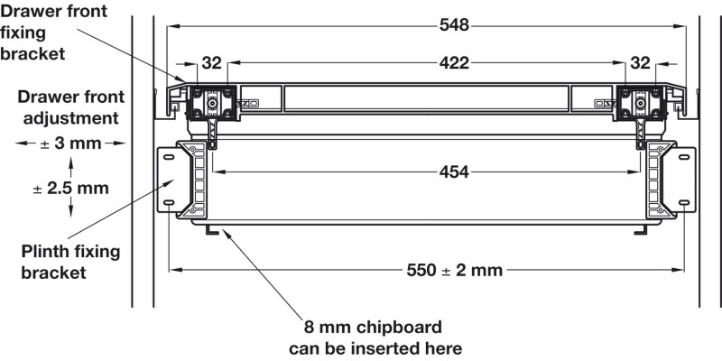 Under Oven Drawer Set for 600mm Drawer