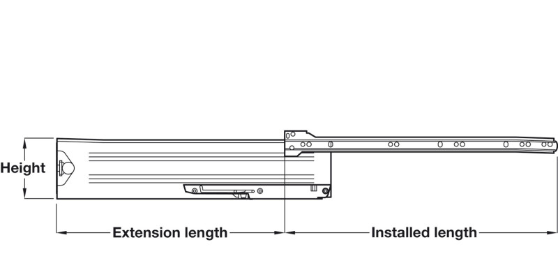Metal Draw Sides 118/350mm St CrWht