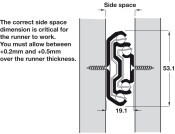 5321 BB Drawer Runner Full 110kg 700mm BZP