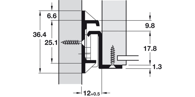 Drawer Runner Roller/Base Sgl 35kg 600mm Wht