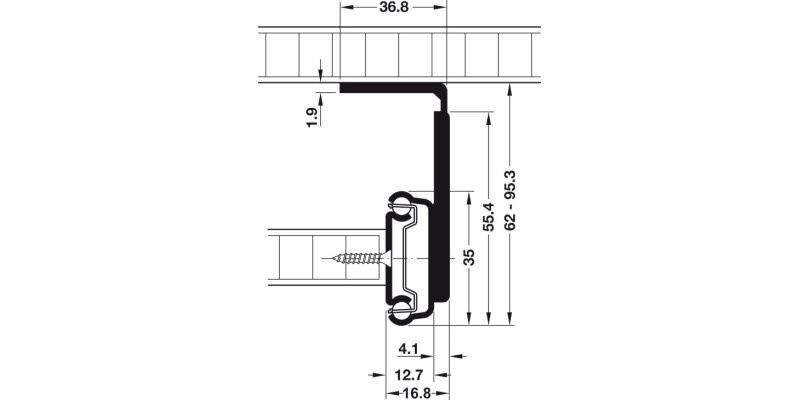 2109 Keyboard Runner Sgl 35kg 350mm BZP