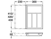 eXTray Oak Cutlery Ins 412/400-600mm