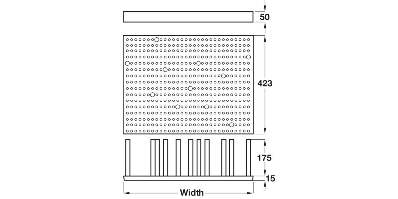 Plate Stack Insert 1200mm 15Pegs Beech