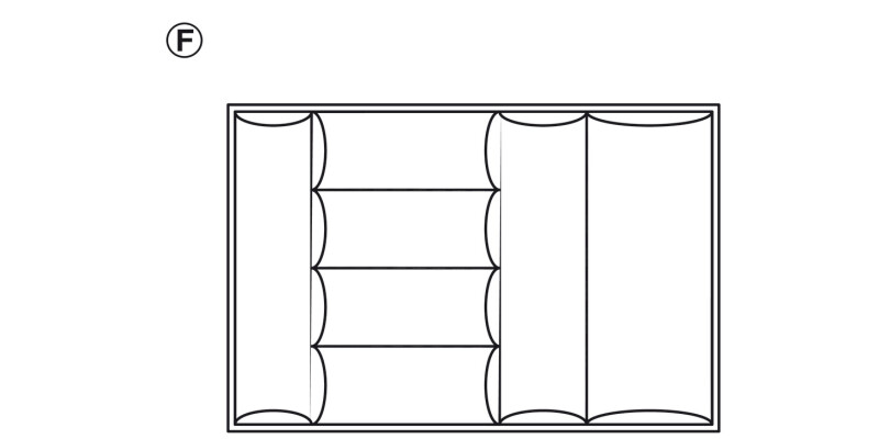 Cutlery Ins 80/60 800mm HG Pl Slv/Gry