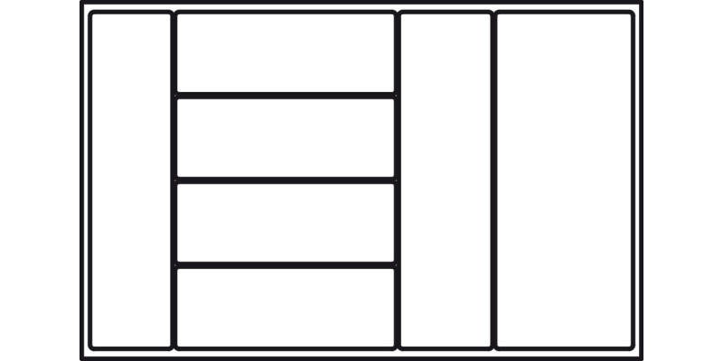 Cutlery Ins 80/60 800mm HG Pl Slv/Gry