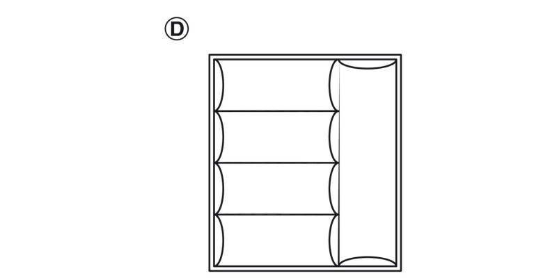 Cutlery Ins 50/60 500mm HG Pl Slv/Gry