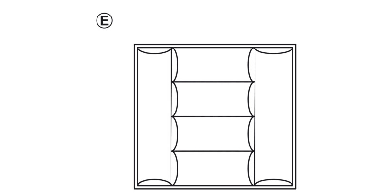 Cutlery Ins 60/60 600mm HG Pl Slv/Gry
