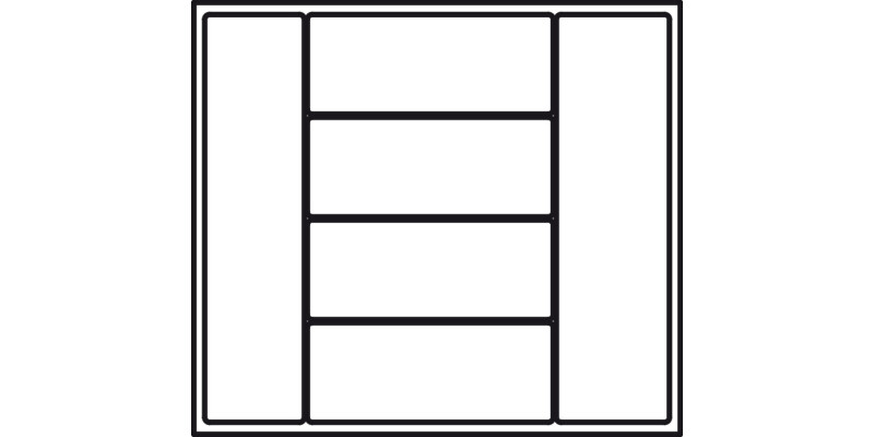 Cutlery Ins 60/60 600mm HG Pl Slv/Gry