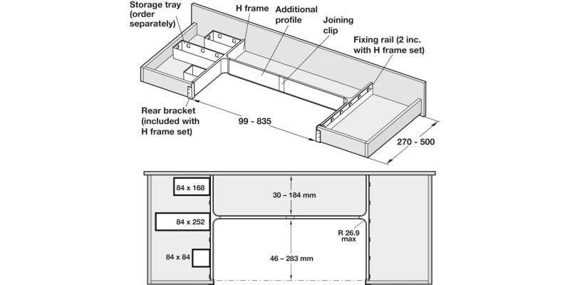 Banio Joining Clip+Profile Set Gry CLR