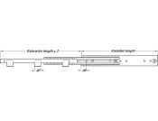 5321-60 BB Drawer Runner Full 110kg 350mm BZP