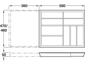 eXTray Oak Cutlery Ins 480/800-1000mm