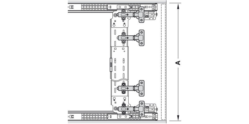 Accuride 1432 Pivot Sld DrRun Blk 557mm