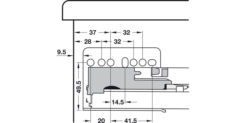 NovaPro Del Std Drawer Set 90/400mm Met