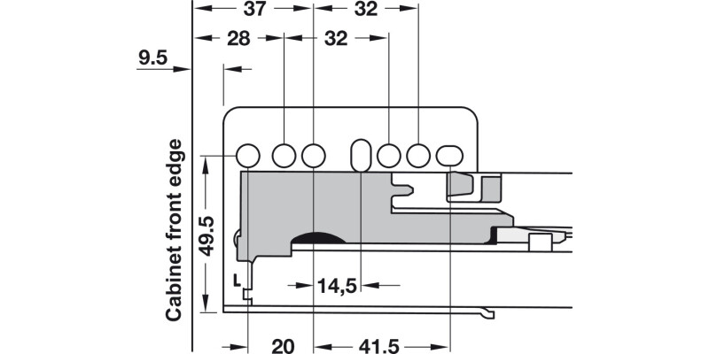 NovaPro Del Std Drawer Set 90/400mm Met