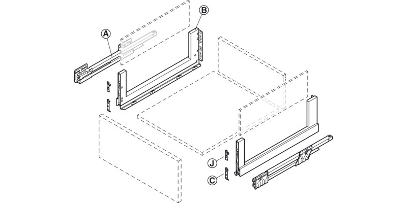 NovaPro Scala Cry+Drawer 70kg 186/450mm Stn