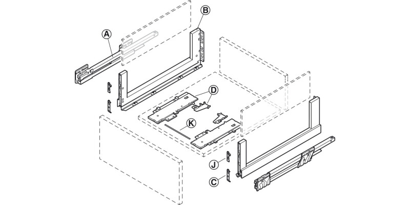 NovaPro Scala Cry+Drawer 70kg 186/450mm Stn