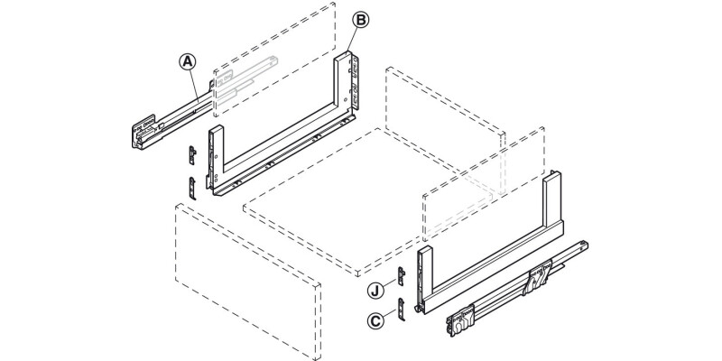 NovaPro Scala Cry+Drawer 70kg 186/450mm Stn
