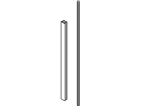 Threaded Rod and Trim Strip Set, M6, for Door Straightening System, Planofit