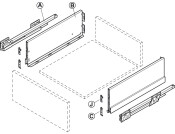 NovaPro Scala St Drawer Back 186/300mm Stn