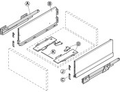 NovaPro Scala St Drawer Back 186/300mm Stn