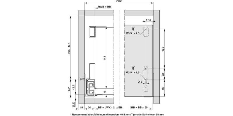 NovaPro Scala InDrw Front 186/1000mm Slv