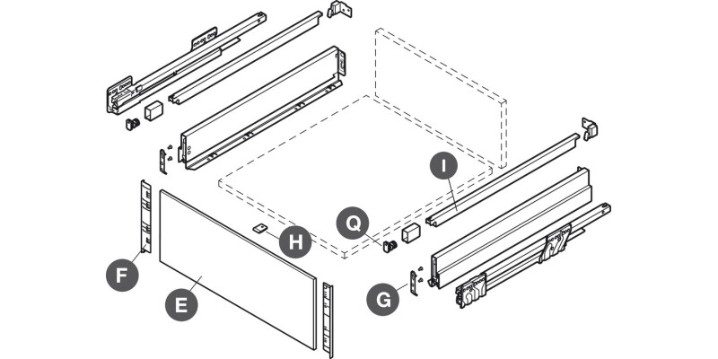 NovaPro Scala InDrw Front 186/600mm Slv