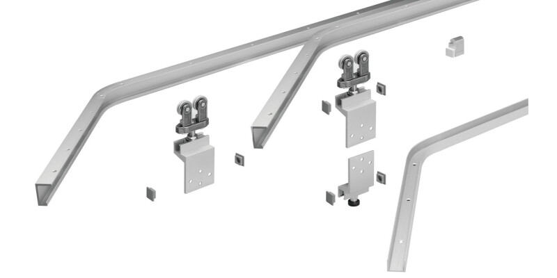 Complete Set, for Flush Sliding Cabinet Doors, Hawa-220 Planfront 40/70