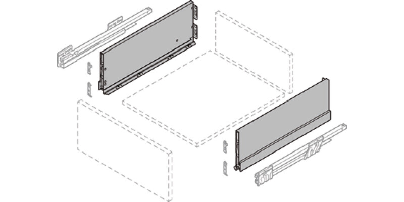 NovaPro Scala Drawer Sides 186/500mm Stn
