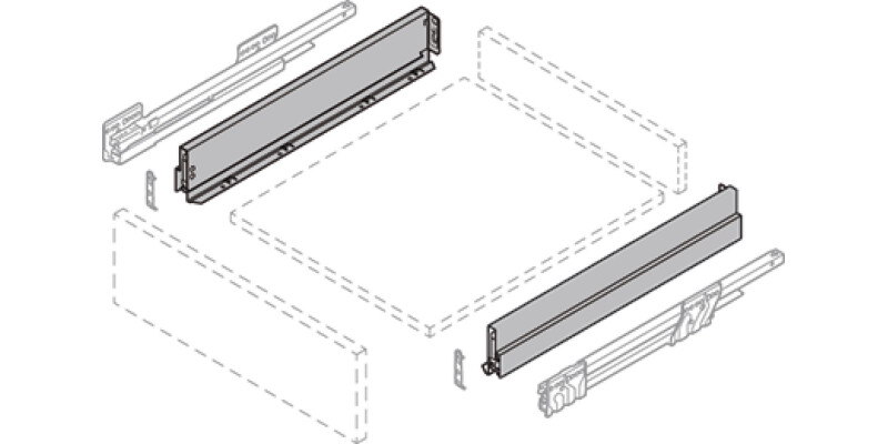 NovaPro Scala Drawer Sides 90/270mm Stn