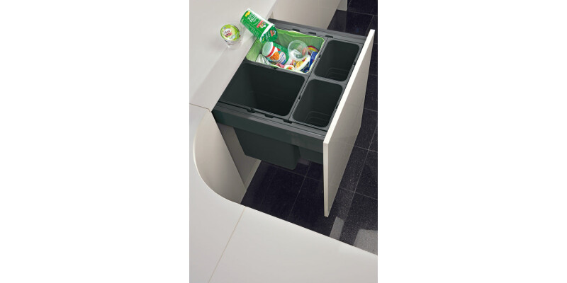 Waste Bin System, with Matrix Box P Drawer Sides and Runners, Ninka One2Five