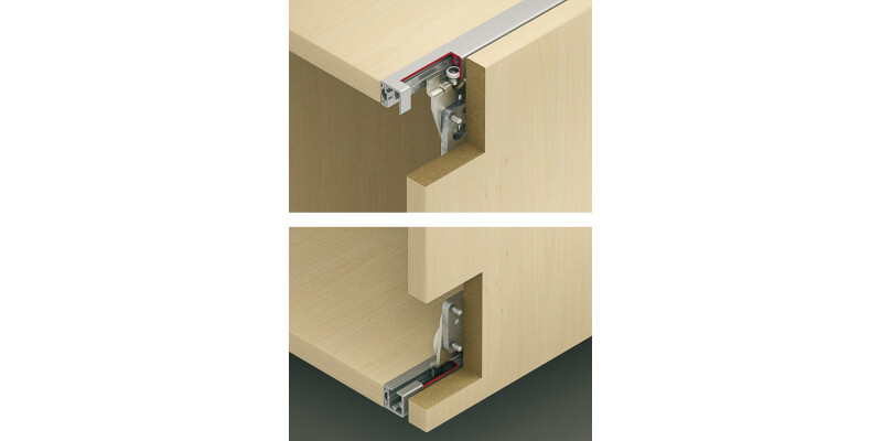 Fitting Set, for Sliding Cabinet Doors, Hawa Regal-B 25 H Forslide