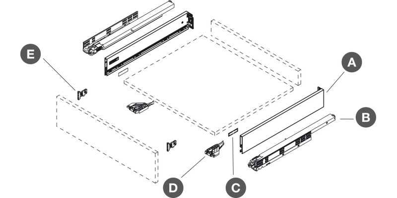 Vionaro Drawer Set Dynapro 121/500mm Gph