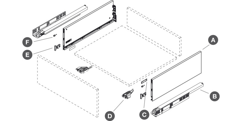 Vionaro Drawer Set Dynapro 185/350mm Gph