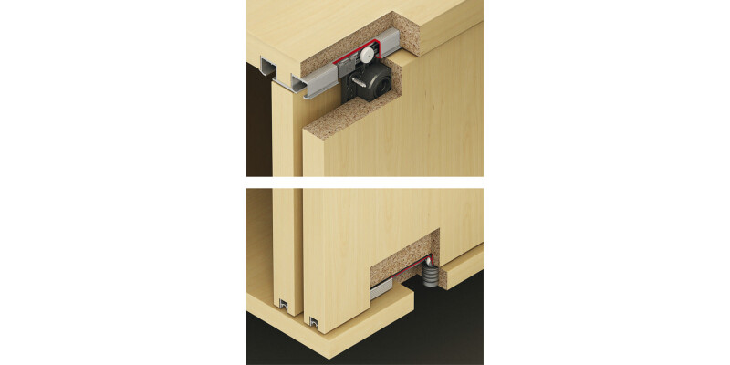 Fitting Set, for Sliding Cabinet Doors, Hawa-Clipo 36 H