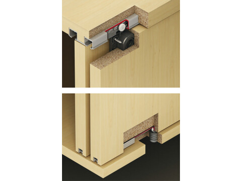 Fitting Set, for Sliding Cabinet Doors, Hawa-Clipo 36 H