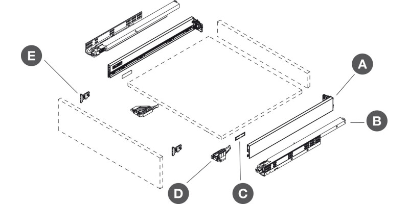 Vionaro Drawer Set Dynapro 89/350mm Gph