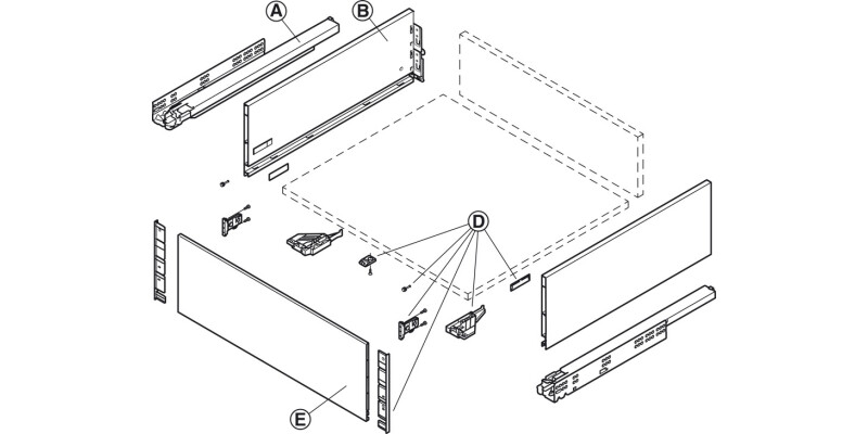Vionaro Drawer Sides 185/450mm Gph