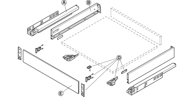 Vionaro Drawer Sides 89/500mm Gph