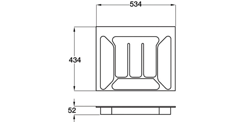 Cutlery Ins 434x534mm Pl Met/Silver