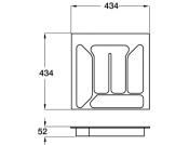 Cutlery Ins 434x434mm Pl Met/Silver